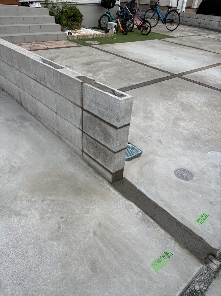 【春日部市】車の接触で破損したブロック塀を部分修理｜撤去＋積み直しで安心を回復！