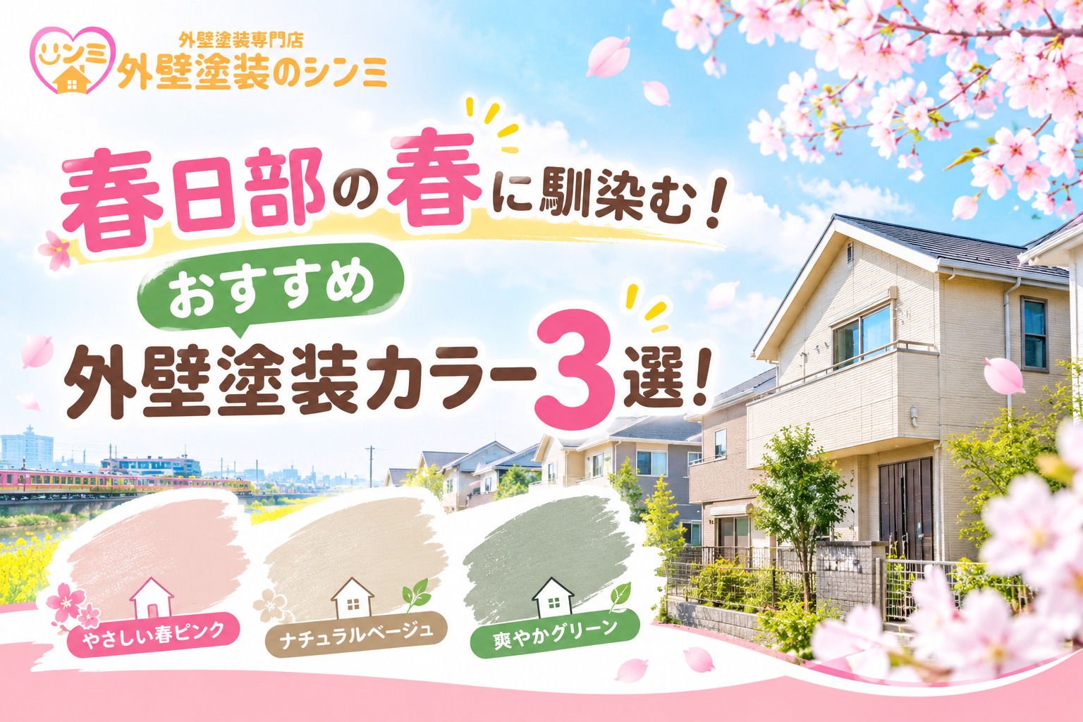 春日部の春に馴染む！おすすめ外壁塗装カラー3選！