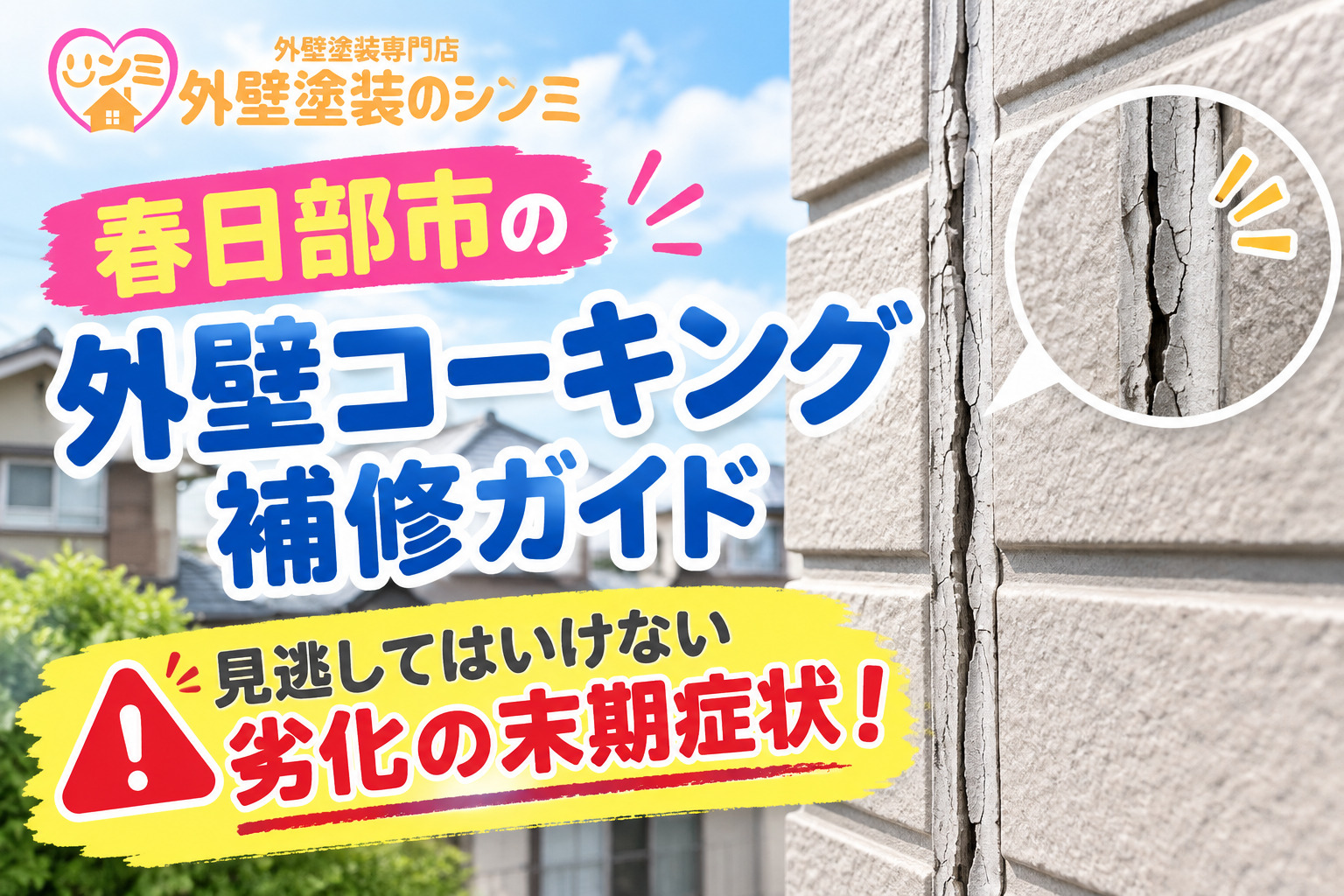 春日部市の外壁コーキング補修ガイド：見逃してはいけない劣化の末期症状！